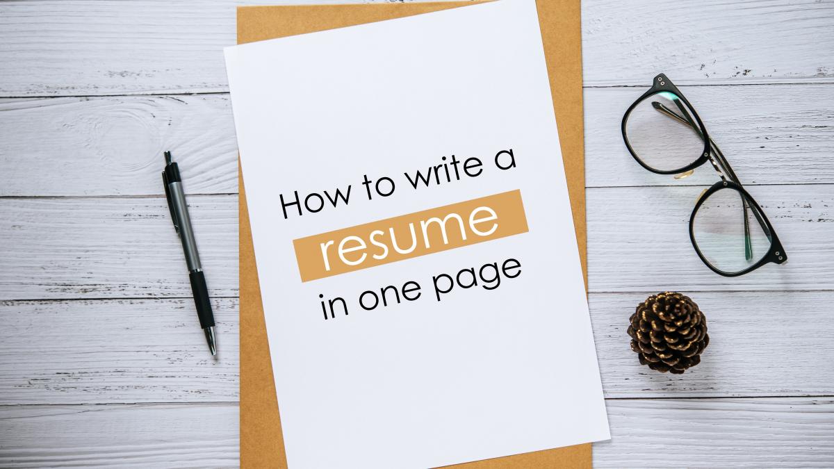 How to write a resume in one page